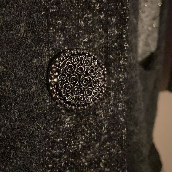 The Pyramid Collection Cardigan Small Gray Mixed Media Button Front - Picture 3 of 9